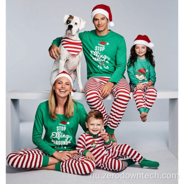 Hosszú ujjú karácsonyi pizsama családi ruha